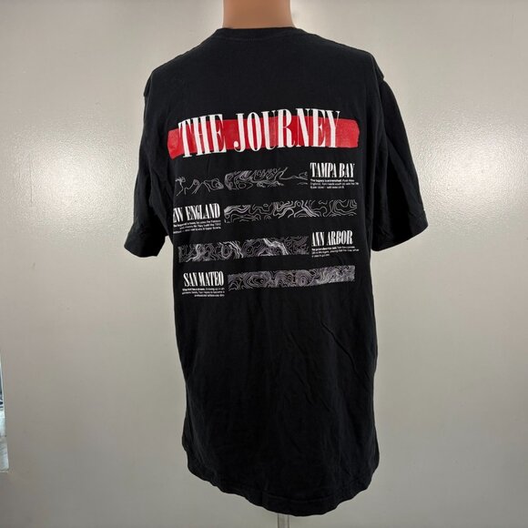 TB12 The Journey T Shirt Mens Size XL Black Tom Brady Double Sided Football - Picture 2 of 4